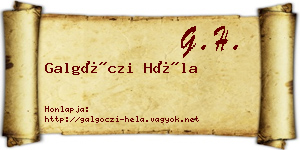Galgóczi Héla névjegykártya